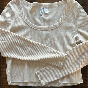 H&M Cream Ribbed Women's Top